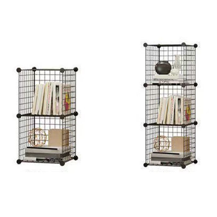 Contemporary Geometric Book Shelf 8.66" Wide Metal Shelf Bookcase