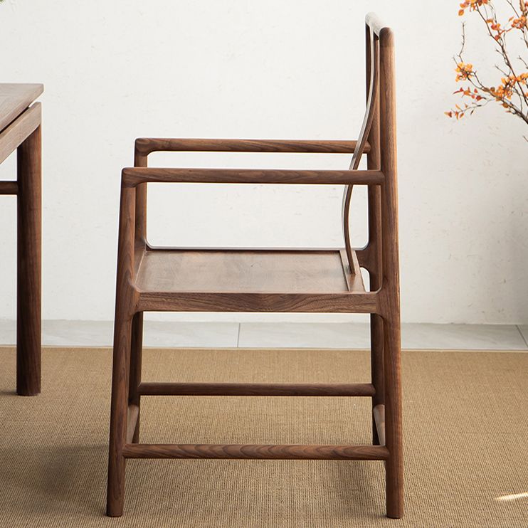 Traditional Style Dining Chair Solid Wood Arm High Back Chair for Home