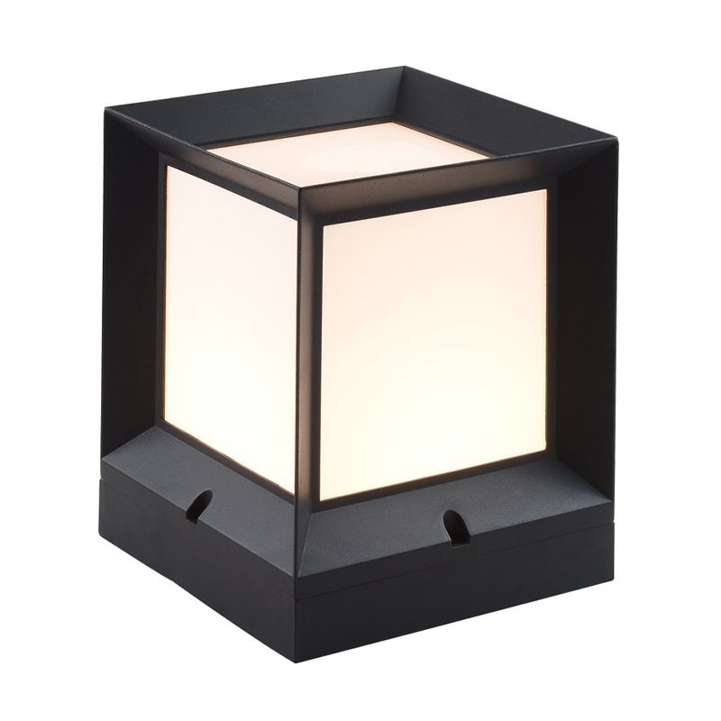 Rectangle Shape Pillar Lamp Metal Waterproof Outdoor Light for Garden