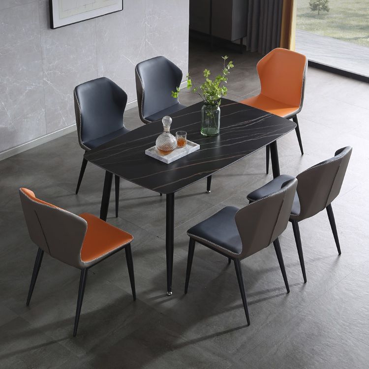Industriële stijl metalen stoelen keuken dineren wingback zijstoel (set van 2)