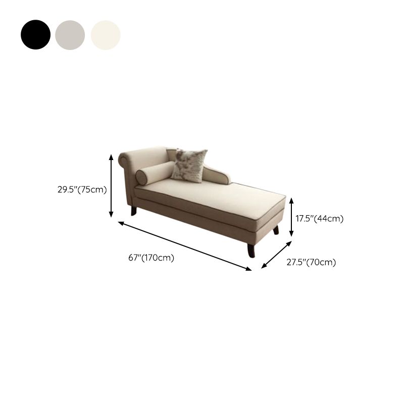 Farmhouse Style Chaise Solid Color Chaise Lounge with Rolled Arms