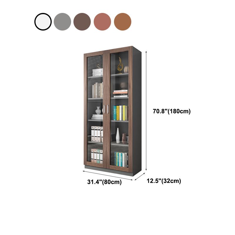 Contemporary Engineer Wood Bookshelf Closed Back Bookcase with Door for Home Office