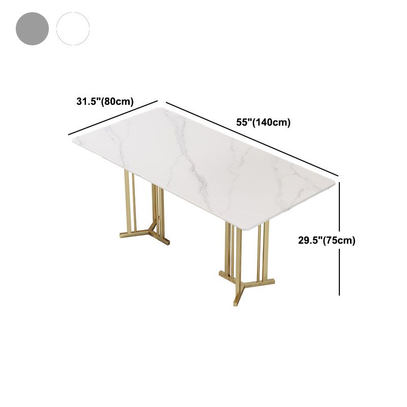 Luxury 1/2/5 Pieces Dining Set Sintered Stone Top Dining Table with Leather Chairs