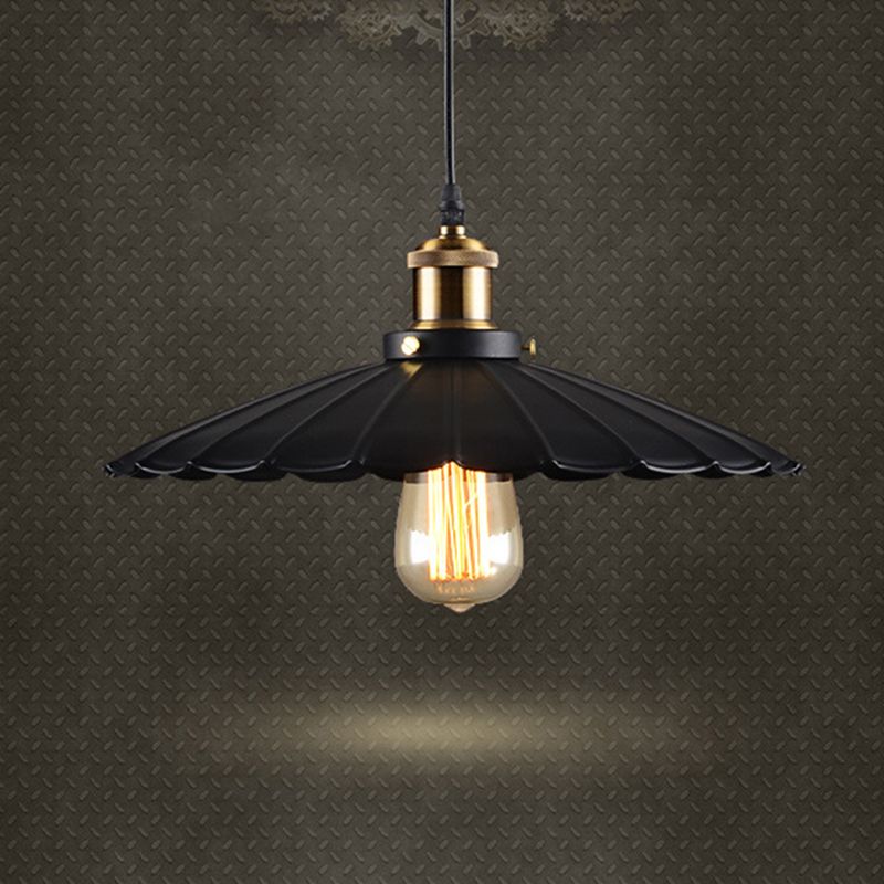 Lámpara colgante de hierro forjado de un solo colgante de color colgante industrial para cafetería para cafetería