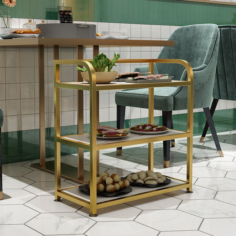 25.59"H Stationary Modern Prep Table Metal Rectangular Prep Table for Dining Room