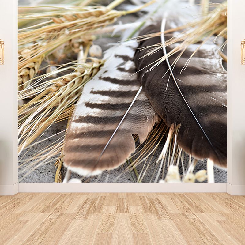 Customized Horizontal Photography Feather Mural Eco-friendly Wallpaper for Wall Decor