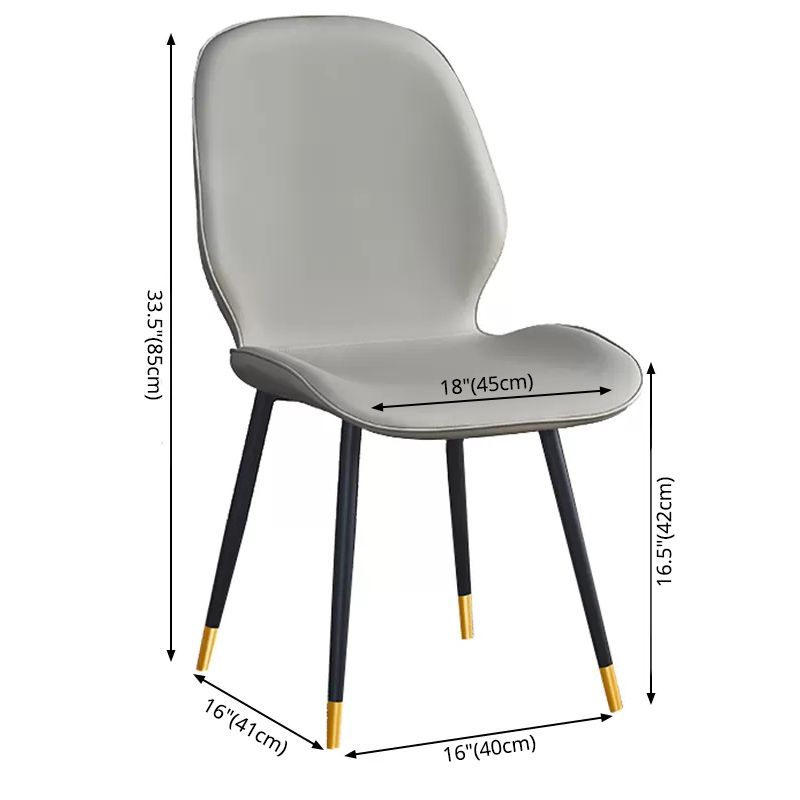 Chaise d'appoint scandinave pour la maison, chaise de salle à manger rembourrée en métal à dossier solide