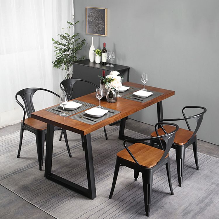 Industrial 1/2/5/7 Pieces Dining Set Solid Wood Dining Table Set for Home