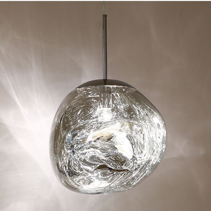 Irregular Lava Glass Shade Hanging Light Minimalist Art Decorative Drop Pendant Lamp for Restaurant