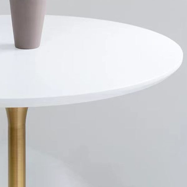 Mesa de comedor redonda contemporánea de metal mesa de madera maciza para comedor