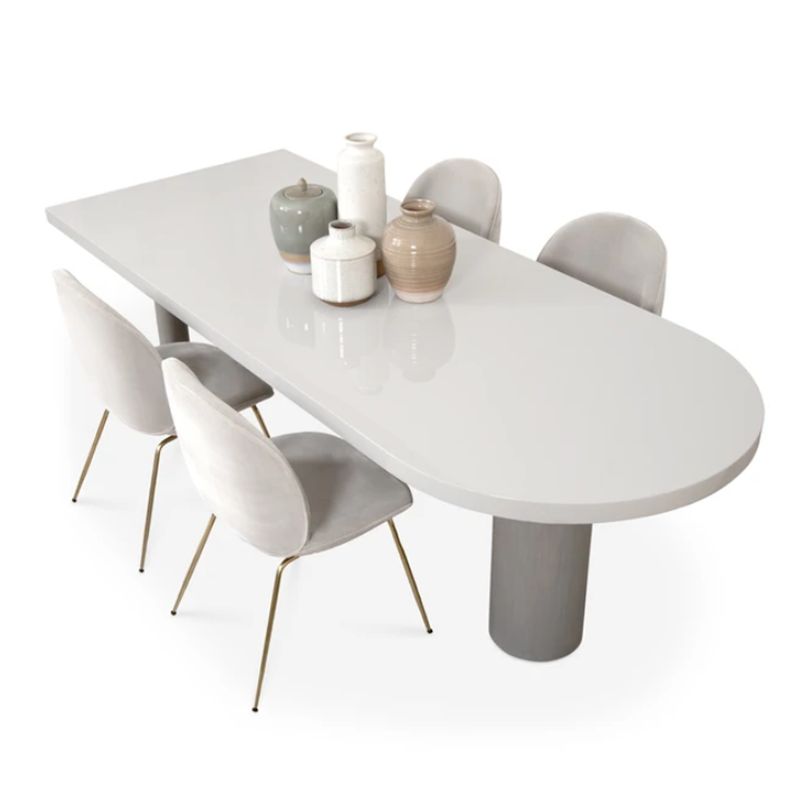 Moderner Home-Esstisch aus massivem Holz, Freiformtisch mit 3-Bein-Basis