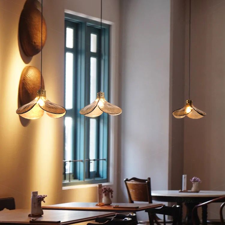 Luce a sospensione in vetro ambra in stile industriale Antique 1 lampada a sospensione leggera per sala da pranzo