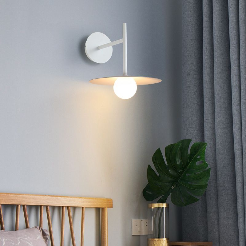 Metal Round Shape Wall Light Nordic Macarons Style 1-Light Wall Light Sconce