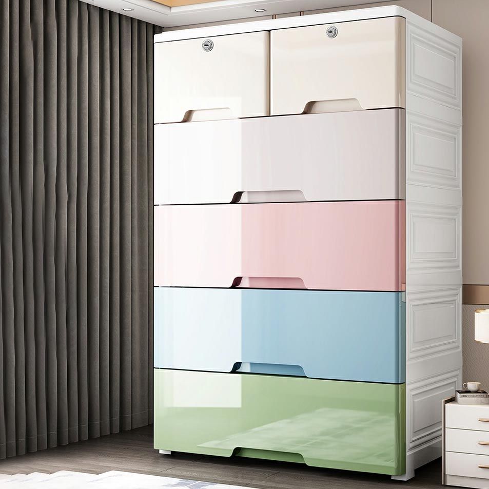 Plastic Storage Cabinet with Legs Modern Wardrobe Armoire for Home