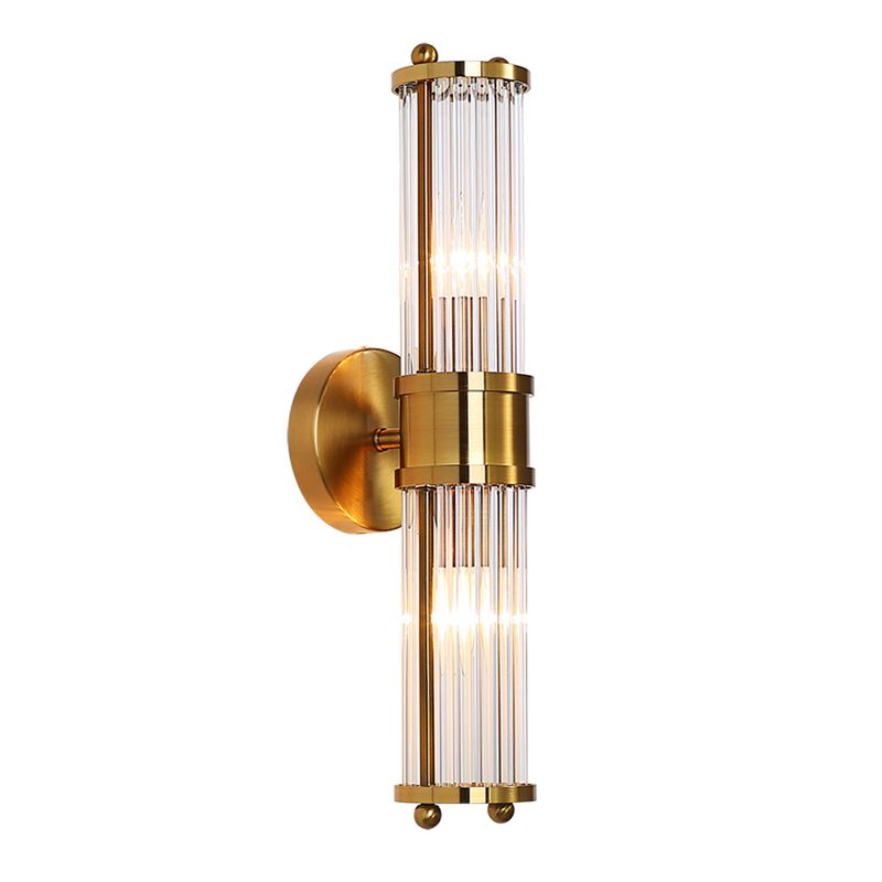 Multi-Light Cylinder Wall Light Sconce Modern Style Crystal Wall Lighting
