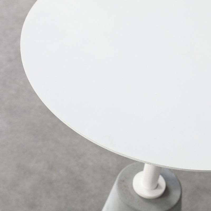 Dia 15.75"/19.69" Metal Round End Table Pedestal Side Table with Concrete Accent