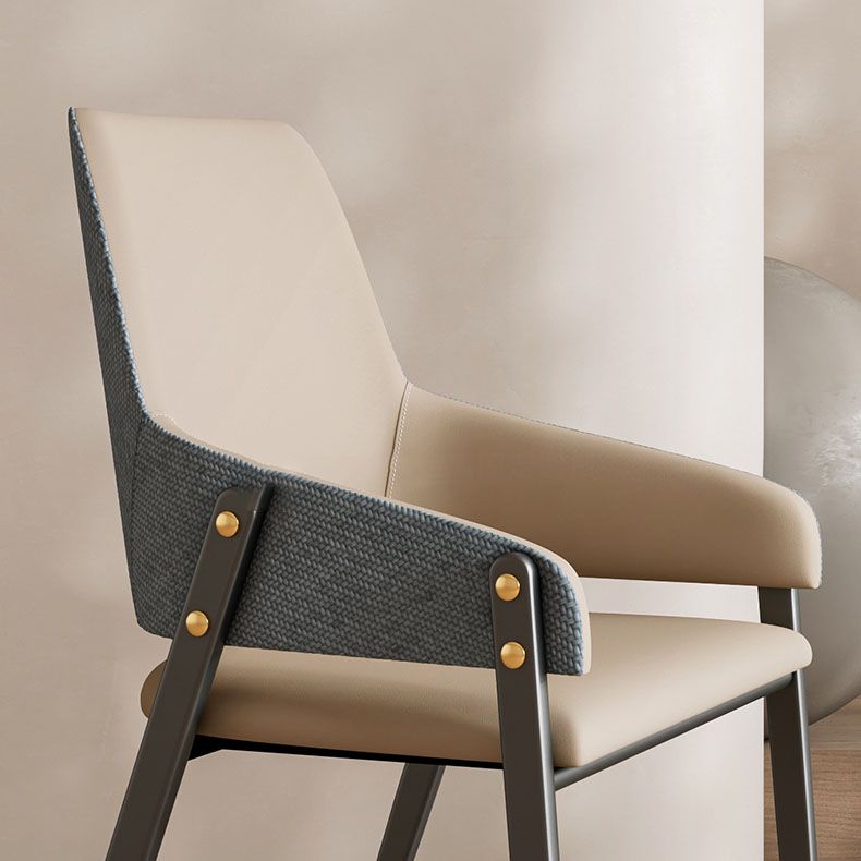 Industrial Upholstered Arm Chair Kitchen Parsons Dining Chair