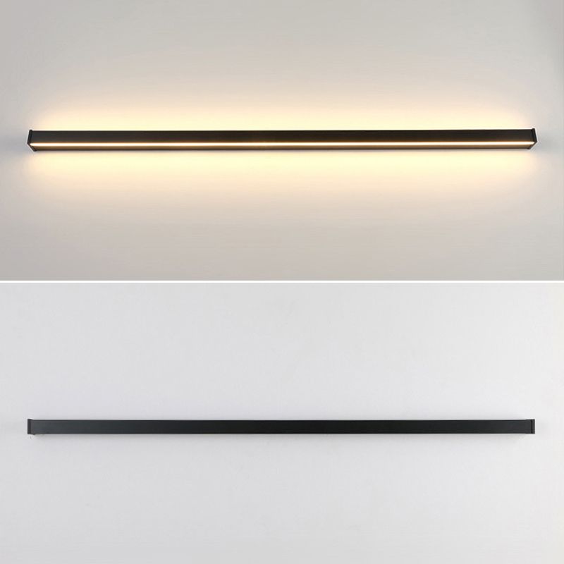 Slim Stick Wall Mount Lighting Minimalist Metallic LED Hallway Surface Wall Sconce in Black