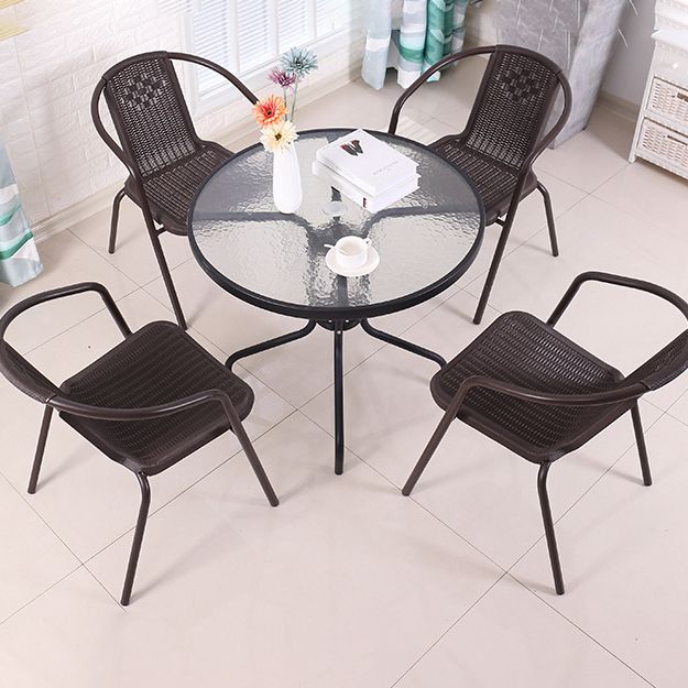 Runde Form Minimalistischer Stil Esstisch transparent fester Tisch mit Glas