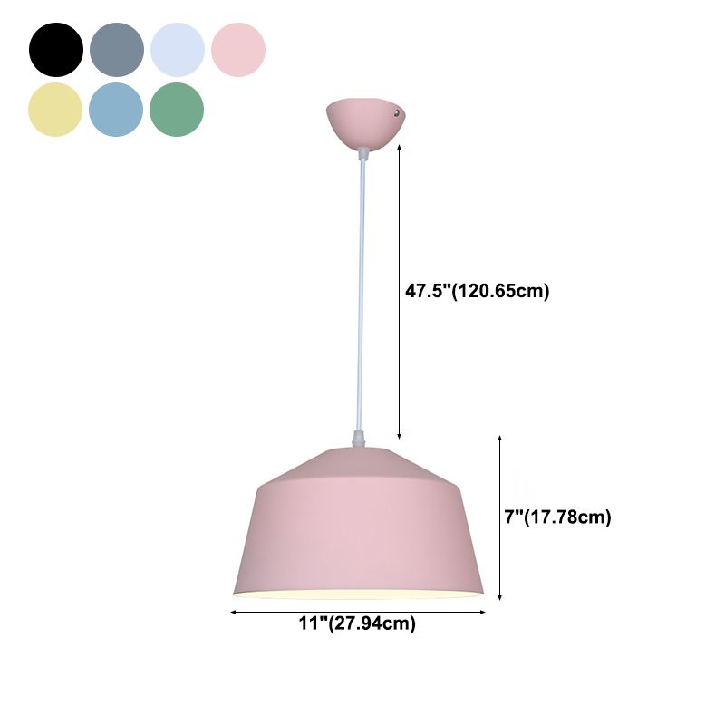 Bowl Shape Hanging Lighting Modern Macaron Style Metal 1 Pendre clair pour l'hôtel