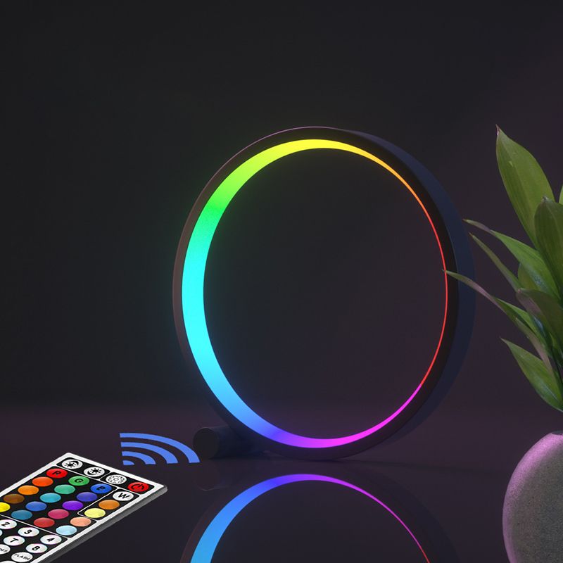Metal Circle Table Lamp Nordic RGB Musical Rhythm Desk Lamp for Bedroom