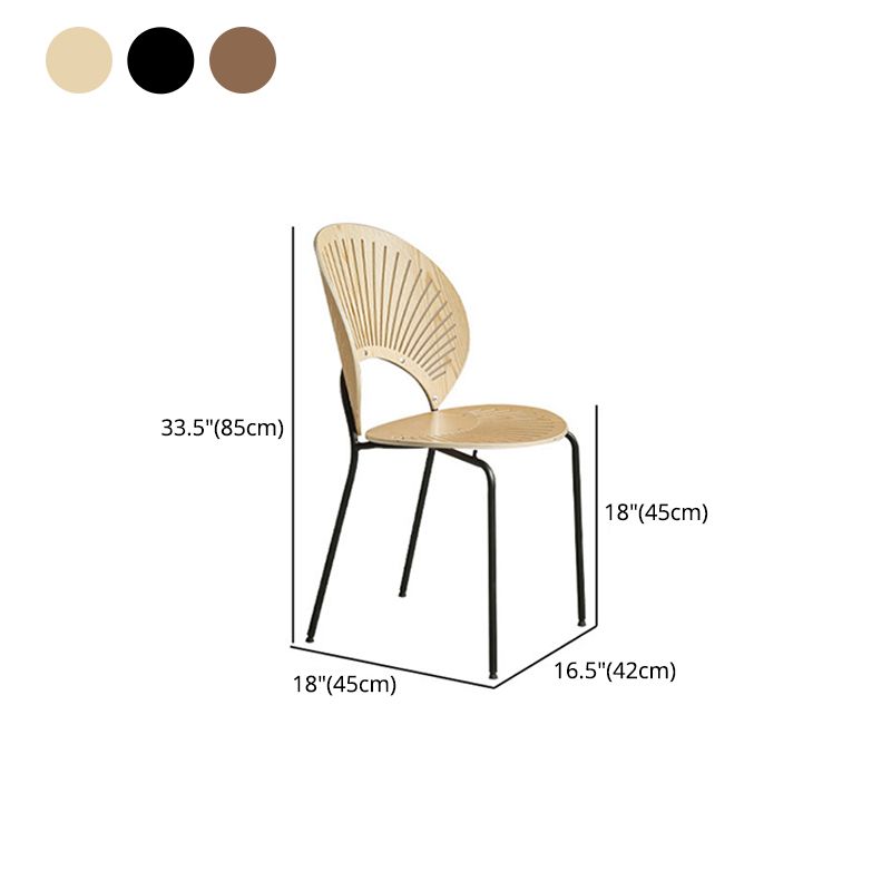 1/2/3/4 Pcs Wood Modern Dining Room Set with Round Table and Metal Chairs Dinette Set