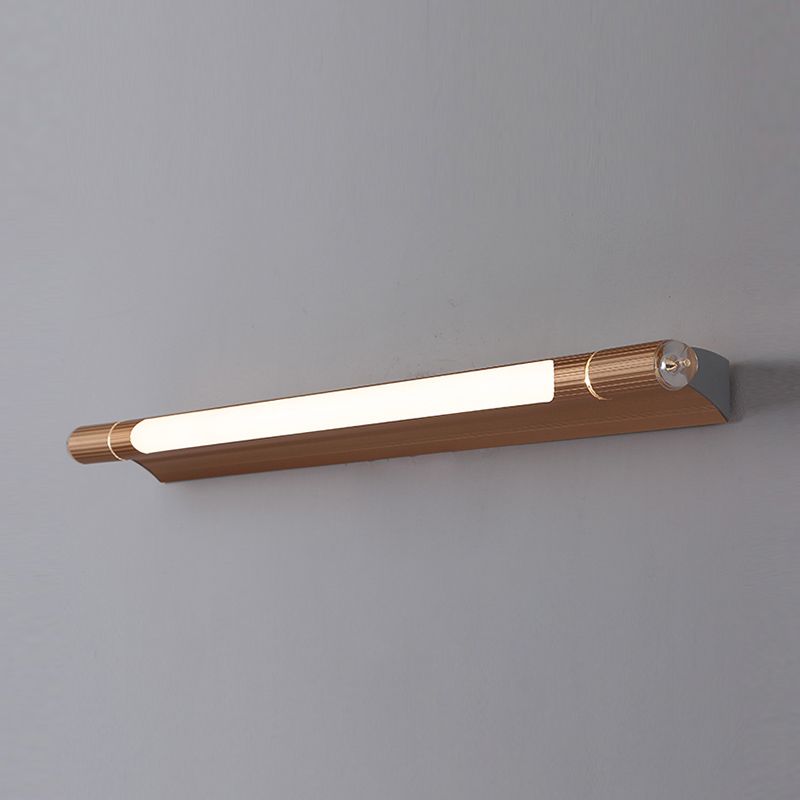 Postmodern Style Strip Shape Wall Lighting Metal 1 Light Wall Sconces for Shower Room