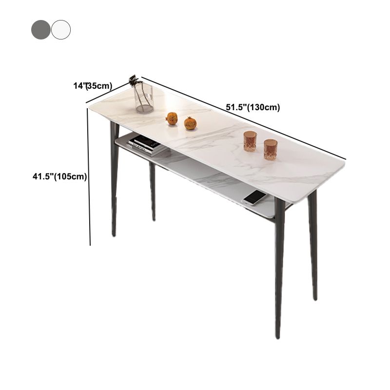 Modern Style Bar Table Rectangle Stone Bar Dining Table with 4 Legs
