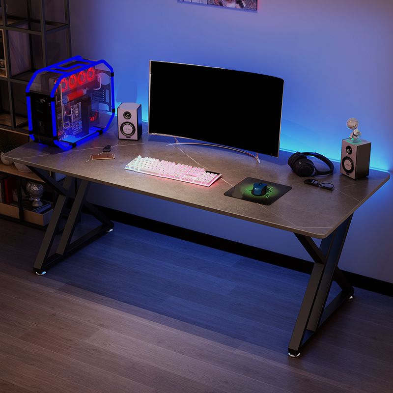 Modern & Contemporary Gaming Desk Rectangular Laptop Table Grey