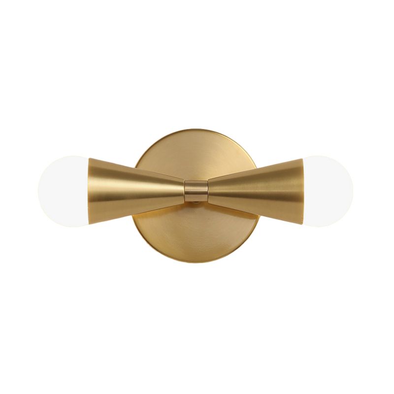 Metal Agradable Agramado Luz de lámpara Minimalismo 2 luces Idea de iluminación de pared de latón para sala de estar