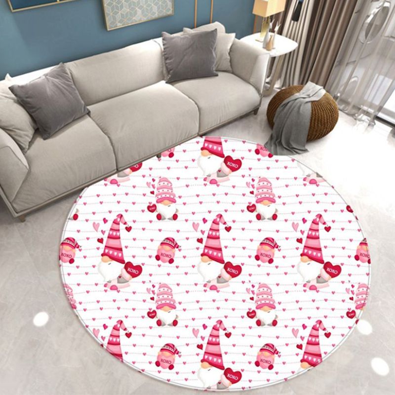 Fancy Simple Carpet White Father Christmas Carpet Washable Carpet for Home Decor