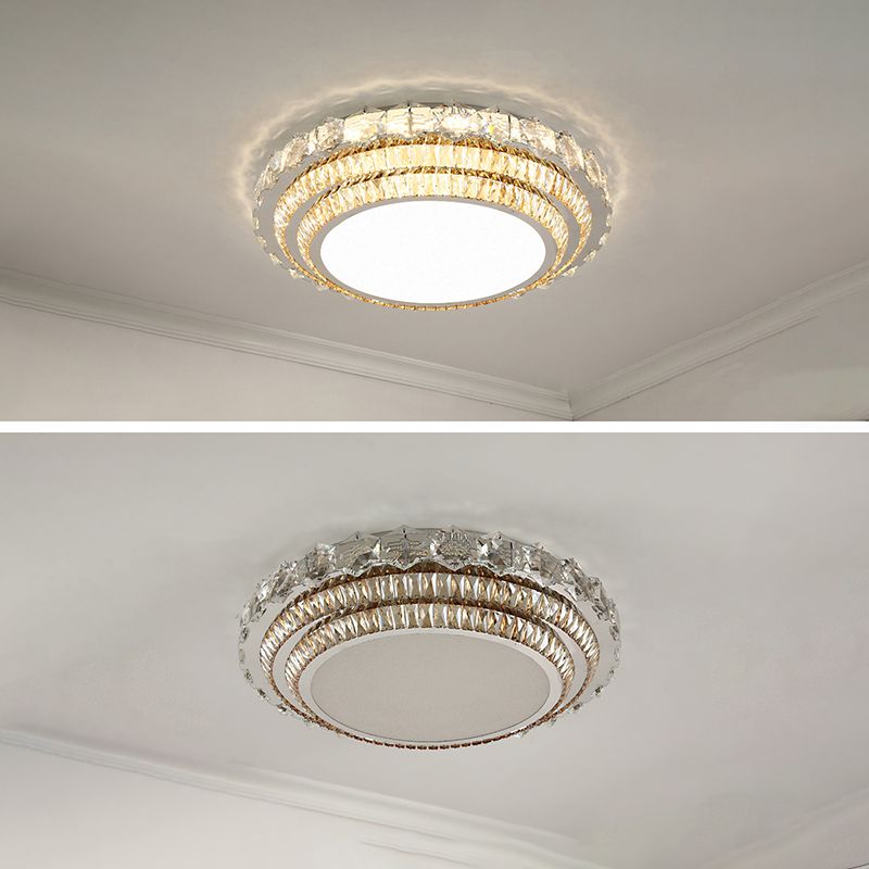 Lampade da incasso in metallo Lampade moderne da soffitto per camera da letto con paralume in cristallo