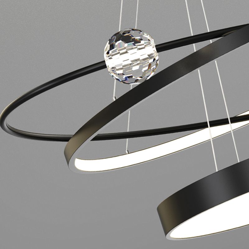 Nordic Circle Chandelier Metal Layered LED Chandelier Pendant for Living Room