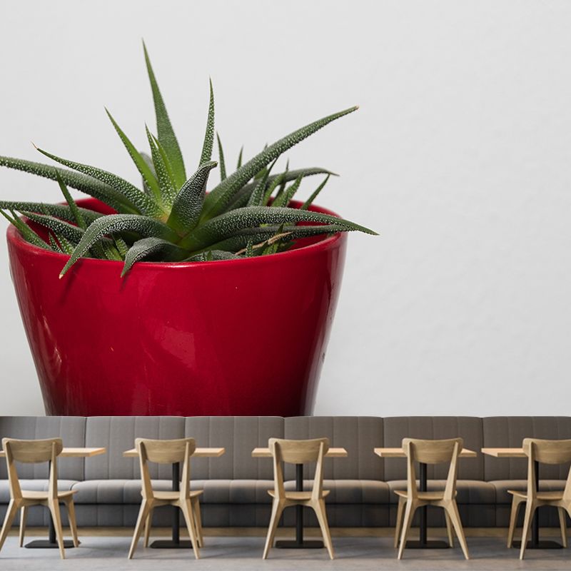 Green Plants Water-Resistant Wall Mural Personalized Size Simple Decoration for Office