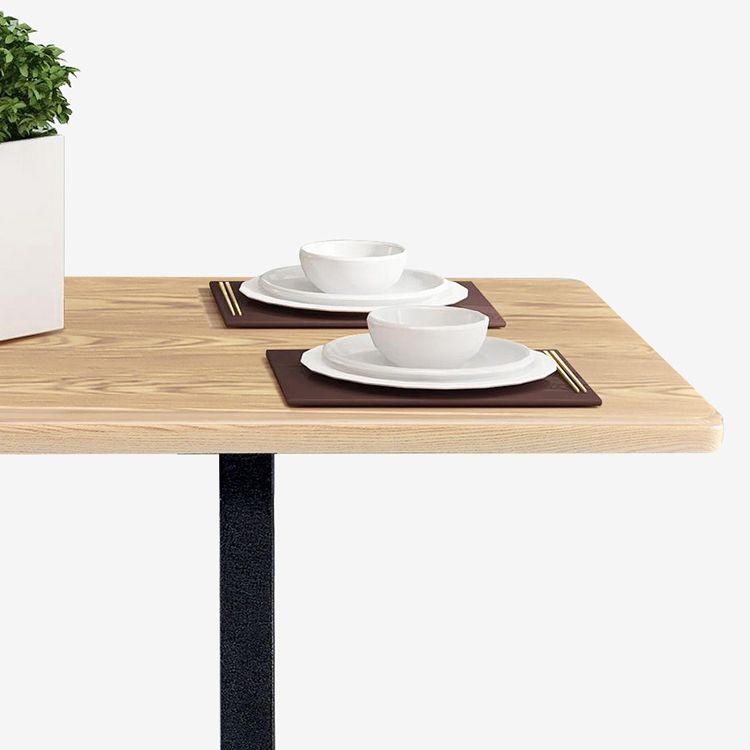 Minimalist Wooden Dining Set Standard Height with Pedestal Base Dining RoomSet for Home Use