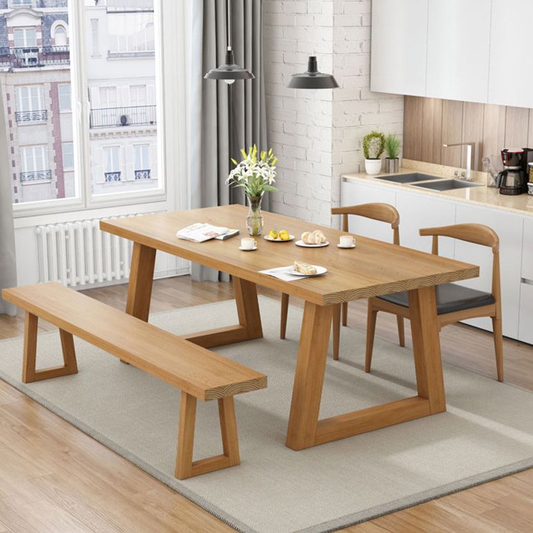 Tavolo da pranzo in legno in stile semplice in stile tavolo a forma di rettangolo con base a slitta