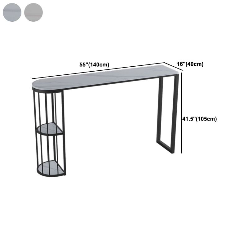 1/3/5 Pieces Industrial Iron Bistro Set White Stone Top Bar Table Set with Shelf
