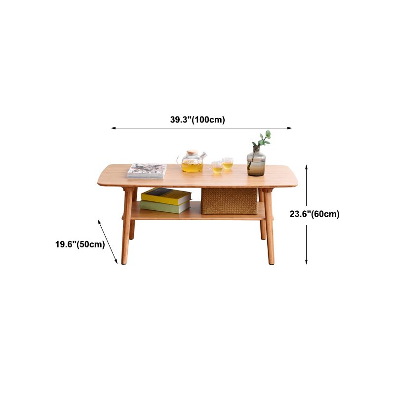 Scandinavian Style Coffee Cocktail Table 4 Legs Solid Wood Coffee Table