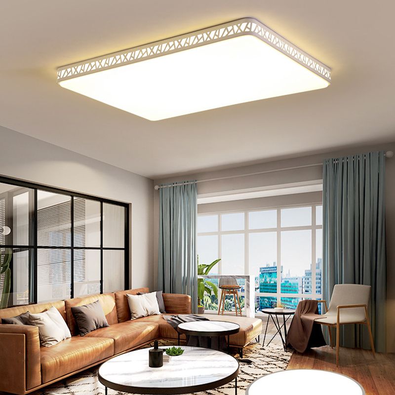 Geometric Flush Mount Fixture Modern Metal 1 Light Flush Light for Living Room