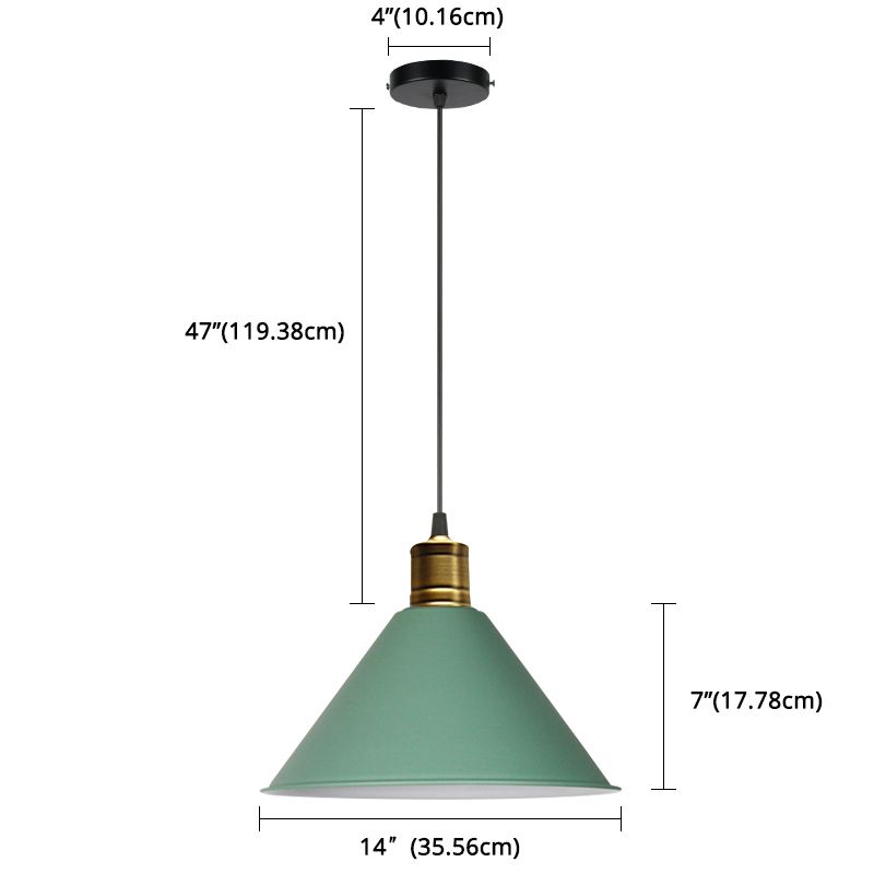 Metal Tapered Hanging Light Nordic Modern Style 1 Light Restaurant Ceiling Pendant Lamp
