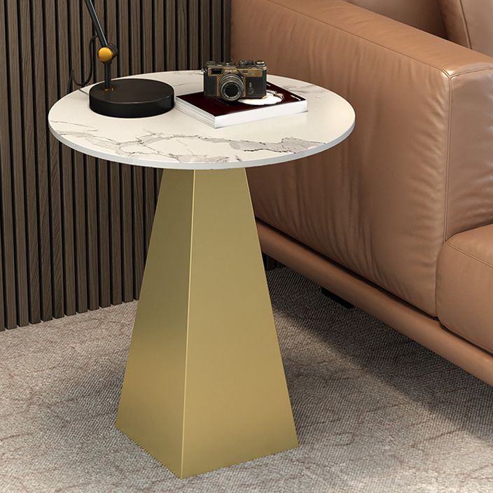 19.6"/23.6" Wide Modern Slate Round Side Table Pedestal End Table