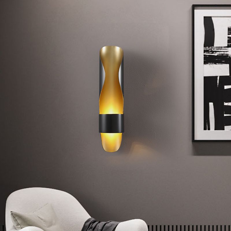 Black Brass Wall Light Industrial 12.5" High Wall Sconce for Living Room