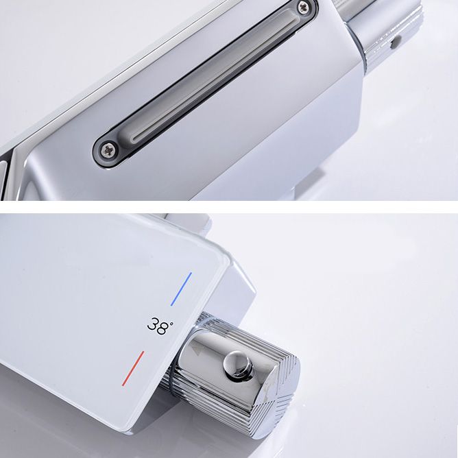 Wall Mounted Modern Square Metal Shower Adjustable Shower Head Shower Faucet