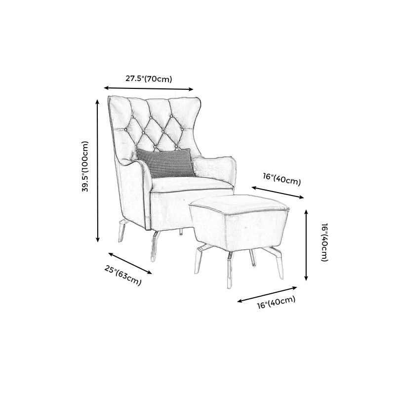 Bonded Leather Wingback Chair with Basic Four Legs and Tufted Back