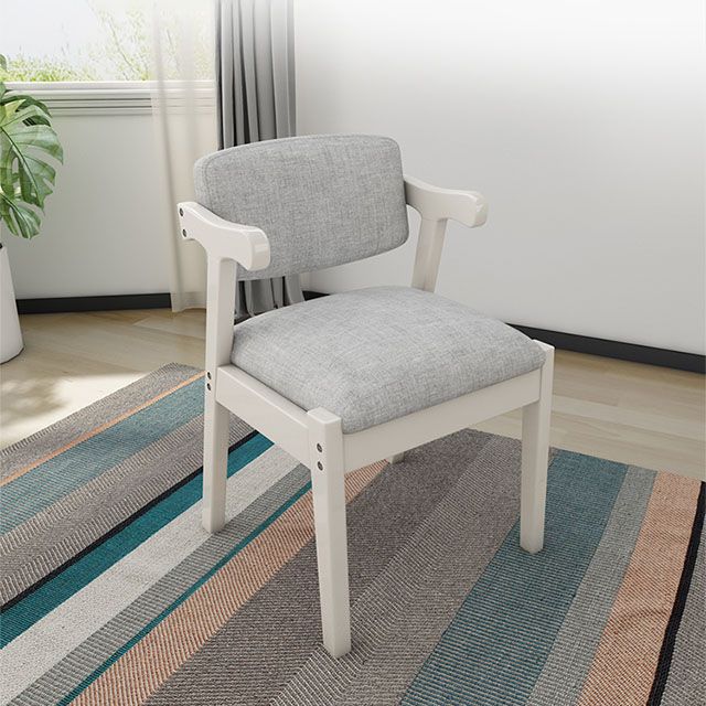 Contemporary Dining Chair Arm Chair with Wooden Legs for Kitchen