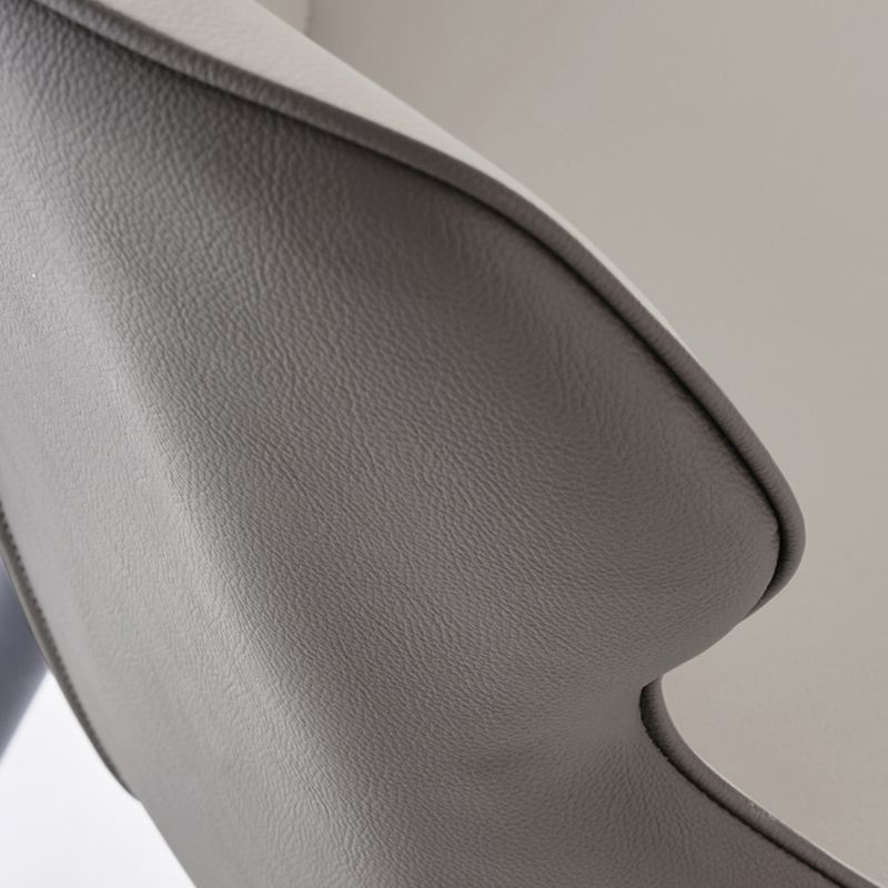Silla auxiliar de cuero moderna para restaurante, silla de comedor con respaldo de alas y acabado mate (juego de 2)