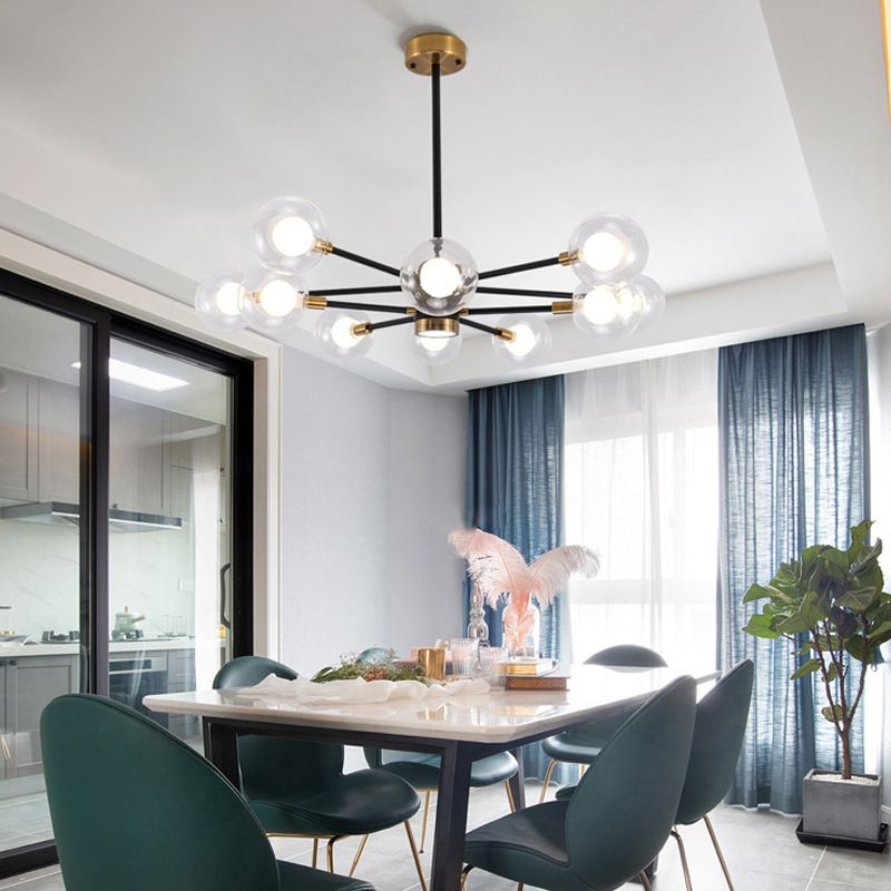 Transparent Glass Globe Shade Molecular Chandelier Spotlight Design Contemporary Simplicity Style Lighting Pendant