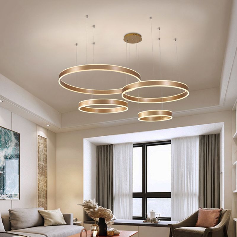 Acrylic Circle Shaped LED Ceiling Light Simplicity Living Room Chandelier Pendant Light
