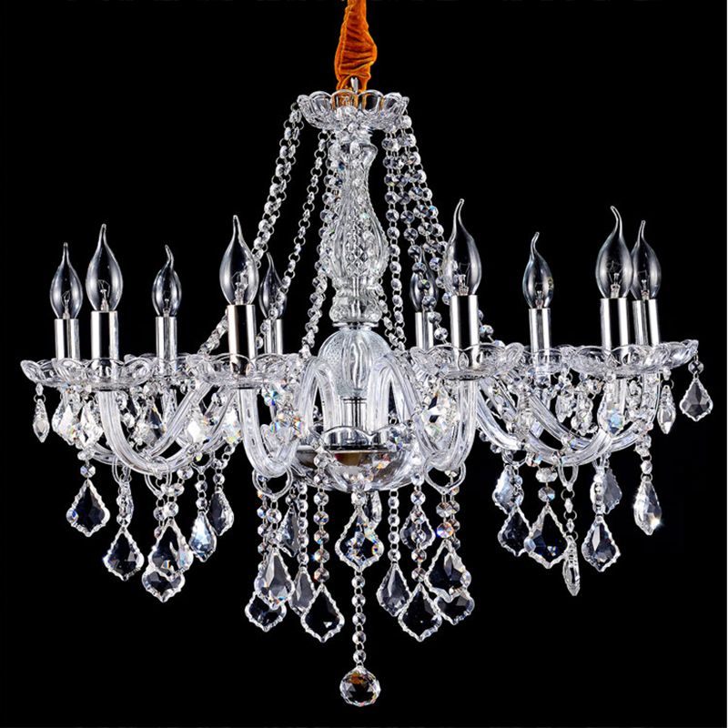 Lámpara de araña de velas iluminación de vidrio tradicional iluminación para restaurante