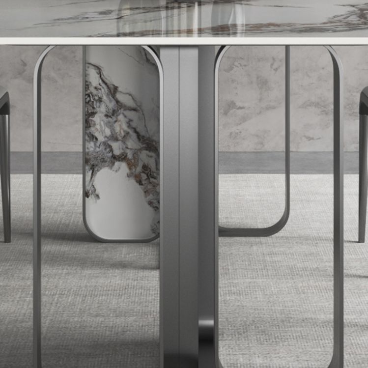 Modern Style Rectangle Sintered Stone Table Set 1/3/4/5 Pieces Dining Set